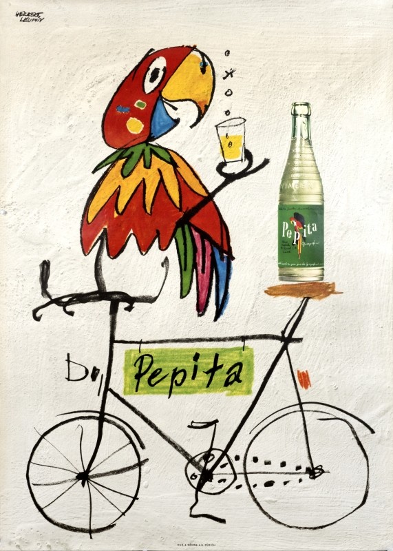 PARROT, BICYCLE, BOTTLE; WHITE, GREEN, BLACK, ORANGE