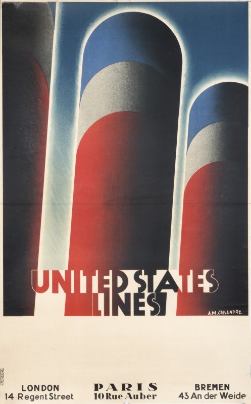 Steamship vents; red, white, blue, black