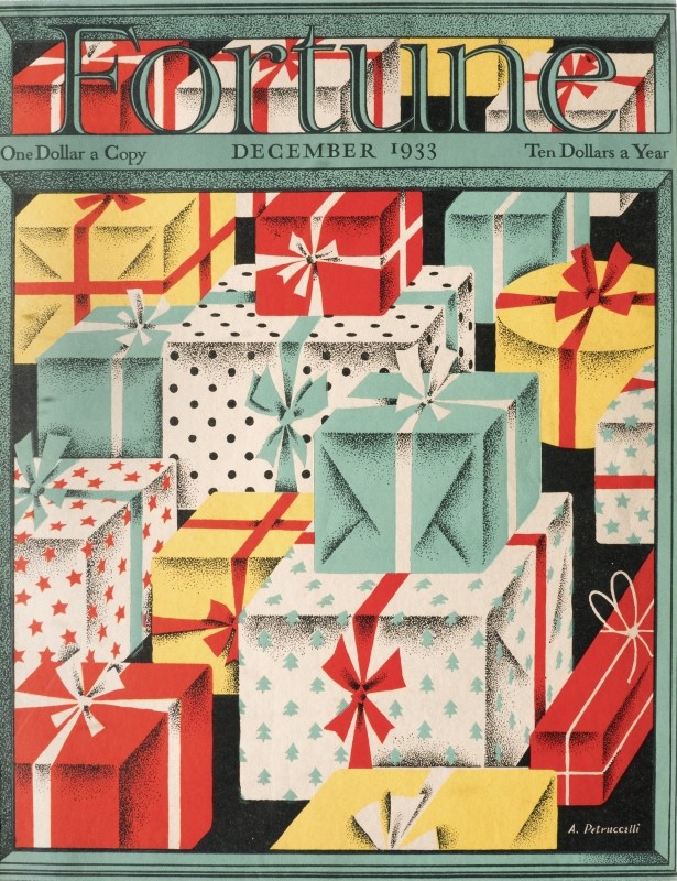 Holiday presents, gifts; blue, white, red, yellow