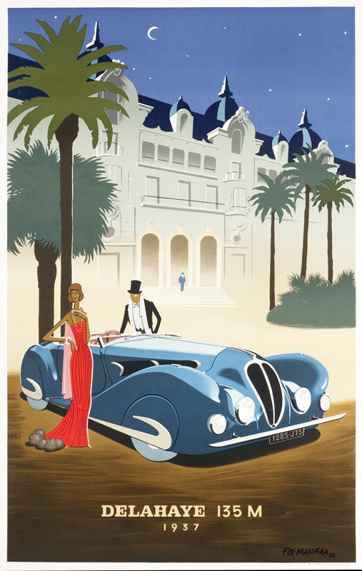A couple in formal evening attire stand next to their automobile