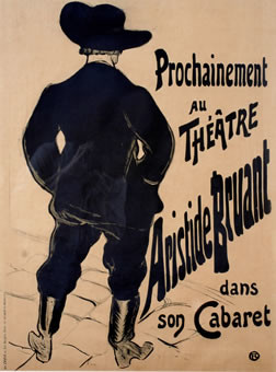 The Chansonnier standing with his back to the viewer; black, white