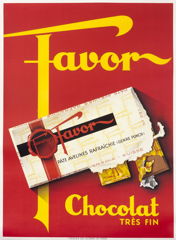 chocolate candy bar; red, yellow