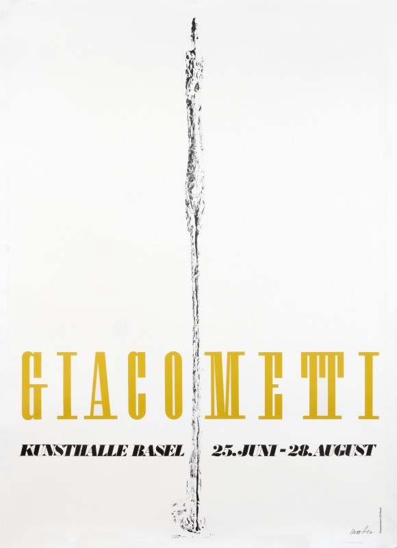Giacometti statue; gold, black, white