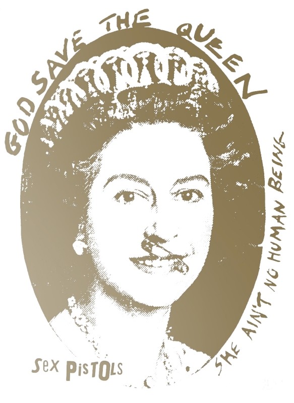 God Save the Queen - Sex Pistols (Gold on white)
