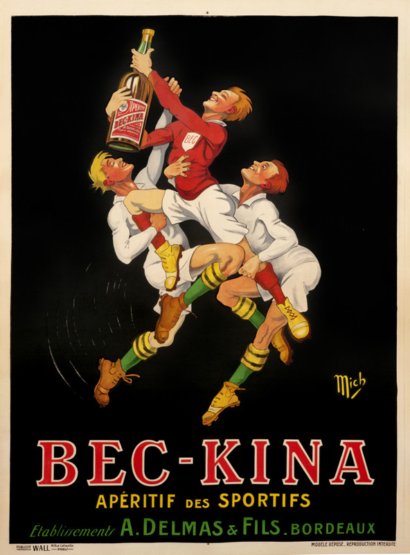 Rugby players battle over liquor bottle; black, green, red