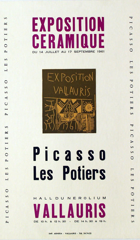 Ceramic design for Vallauris exhibition; gray, white, brown