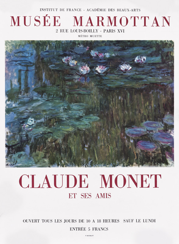 waterlilies; blue, green, pink