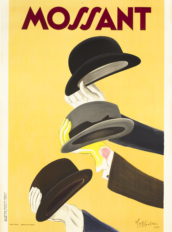 3 HATS BEING HELD; YELLOW, RED, BROWN, GRAY