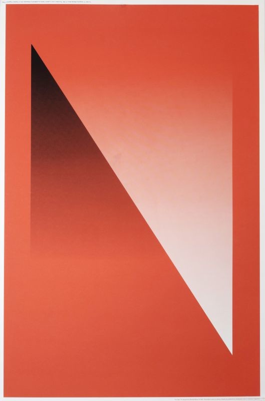 Shadows create "N" shape, reads same upside down; black, white, red