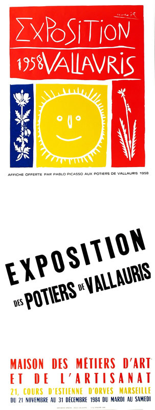 yellow sun with two flowers; red, green, yellow