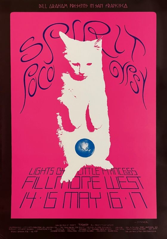 No. 233, white cat playing with a toy, globe, Poco, Gypsy; pink, white, blue