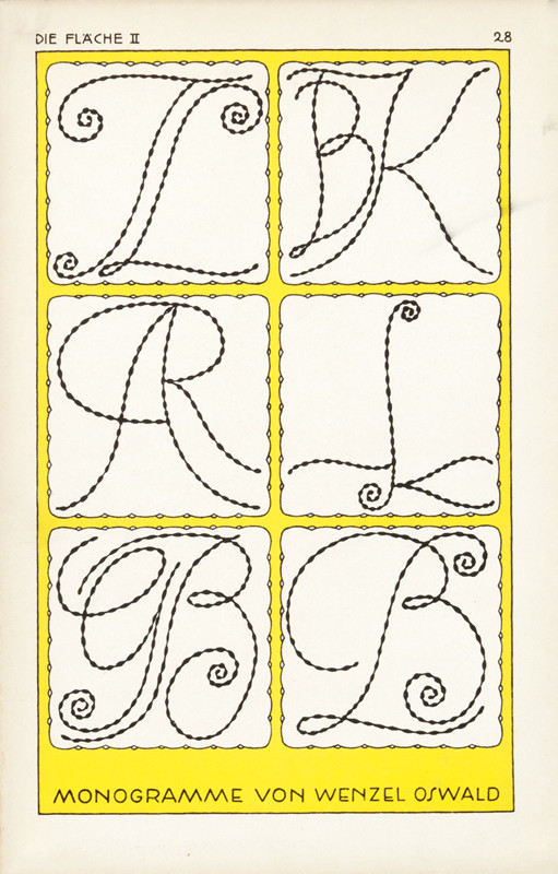 A series of monograms; yellow