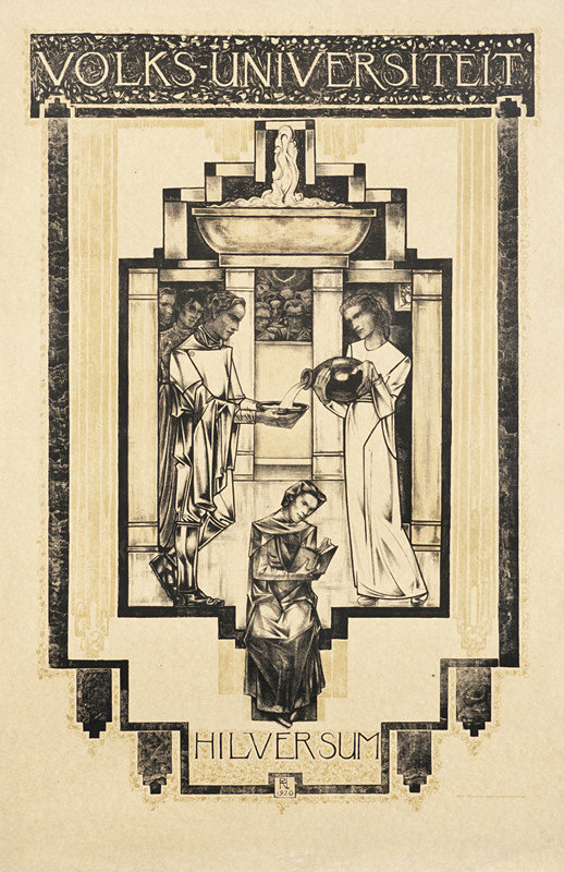 3 PEOPLE: 1 READING, 1 POURING WATER; BLACK, BROWN, GOLD