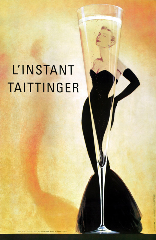 elegant woman in formal wear with glass of champagne; gold, black