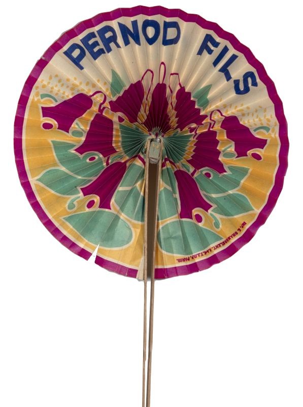 Tropical flower below text; pink, green, yellow, blue