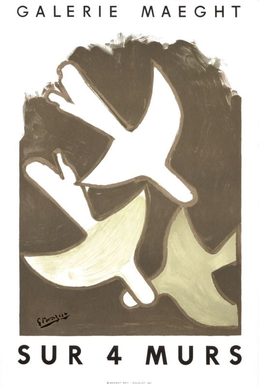 Three dove birds; brown, white, black