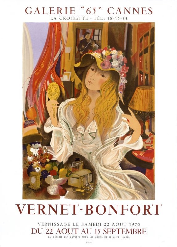 Vernet-Bonfort painting for exhibition; white, red, yellow