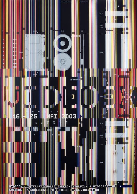 Abstract film cameras and video patterns; blue, violet, yellow