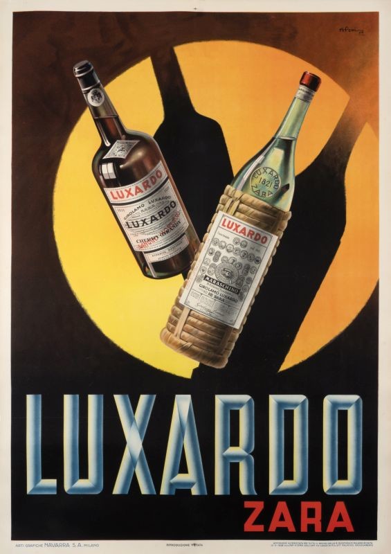 2 bottles in spotlight; ORANGE, BROWN, BLUE, RED