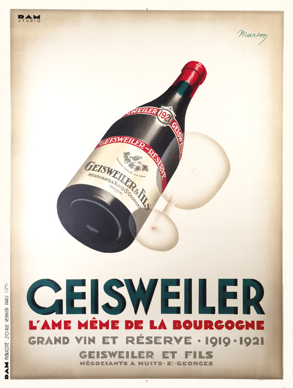 Bottle of wine and wine glass; tan, red, black