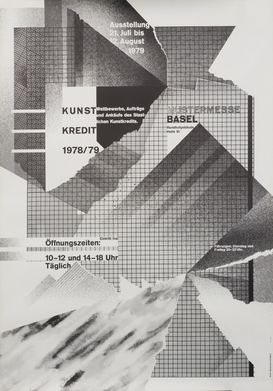 Shifting planes resembling mountains; black, white